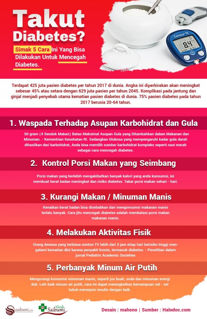Takut Diabetes ? Simak 5 Cara Ini Yang Bisa Dilakukan Untuk Mencegah Diabetes